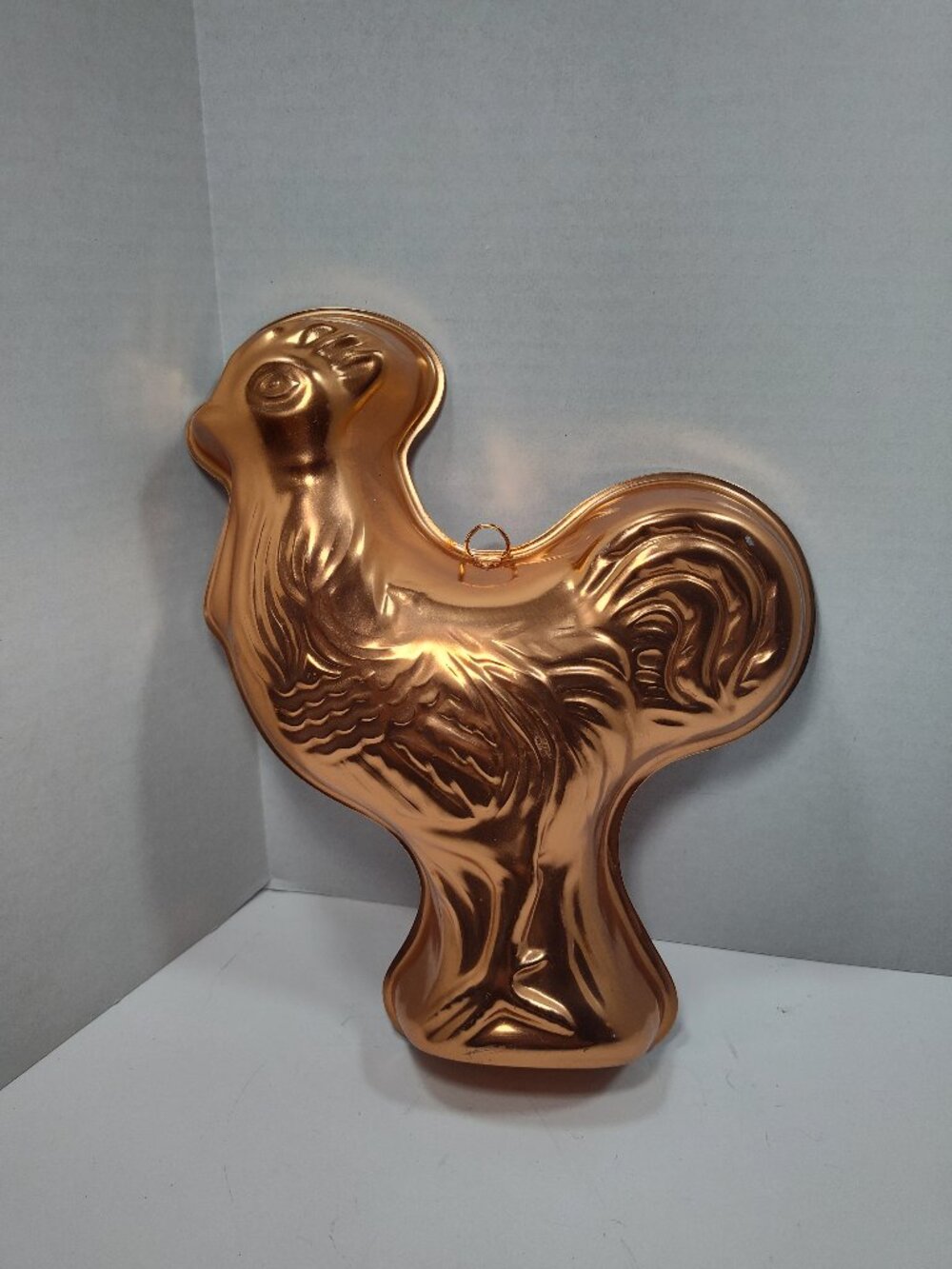 Vtg Copper Tone Rooster Chicken Jello Mold Wall Hanging Farmhouse Kitchen Decor